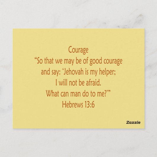 Bibelbären ~ Courage Scripture Postkarte (Rückseite)
