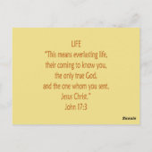 Bibelbären ~ Everlasting Life Scripting Postkarte (Rückseite)