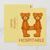 Bibelbären ~ Hospitable Scripting ~ Flashcard Postkarte (Vorne/Hinten)