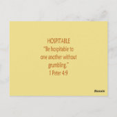 Bibelbären ~ Hospitable Scripting ~ Flashcard Postkarte (Rückseite)