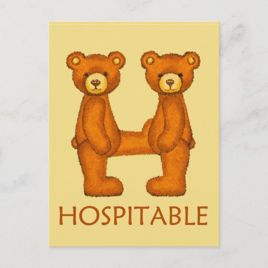 Bibelbären ~ Hospitable Scripting ~ Flashcard Postkarte (Vorderseite)