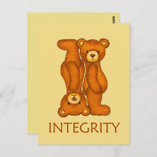 Bibelbären ~ Integrity Scripting Postkarte (Vorne/Hinten)
