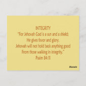 Bibelbären ~ Integrity Scripting Postkarte (Rückseite)