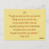 Bibelbären ~ Joy Scripture Postkarte (Rückseite)