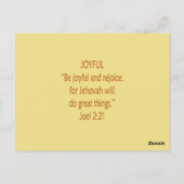 Bibelbären ~ Joyful Scripture Postkarte (Rückseite)