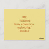 Bibelbären~Liebe Jehovah~Scripture~Flashcard Postkarte (Rückseite)