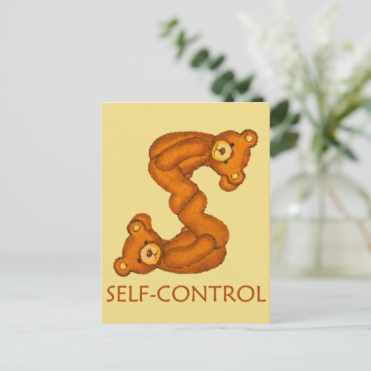 Bibelbären ~ Scriptur der Selbst-Kontrolle ~ Flash Postkarte (Stehend Vorderseite)