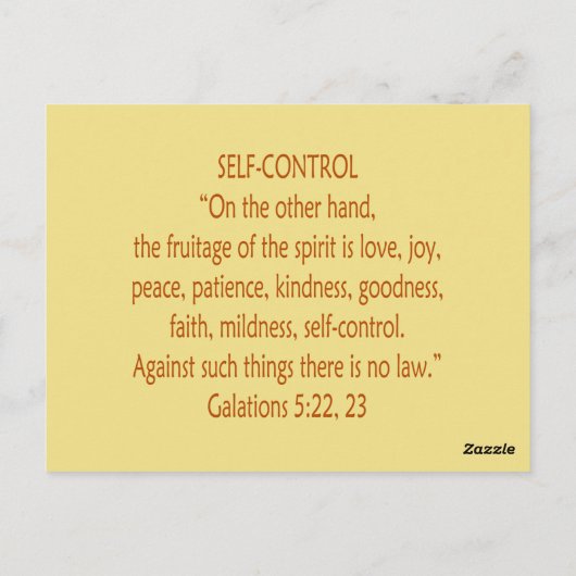 Bibelbären ~ Scriptur der Selbst-Kontrolle ~ Flash Postkarte (Rückseite)