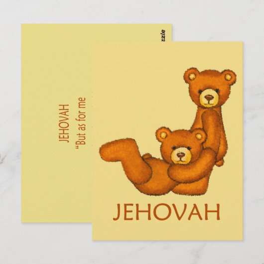 Bibelbären ~ Serve Jehovah Scripting Postkarte (Vorne/Hinten)