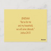 Bibelbären ~ Serve Jehovah Scripting Postkarte (Rückseite)