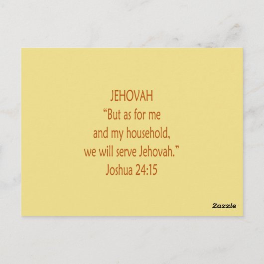 Bibelbären ~ Serve Jehovah Scripting Postkarte (Rückseite)