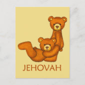 Bibelbären ~ Serve Jehovah Scripting Postkarte (Vorderseite)