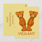 Bibelbären ~ Vigilant Scripting ~ Flashcard Postkarte (Vorne/Hinten)