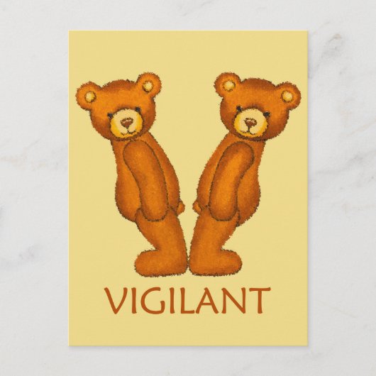 Bibelbären ~ Vigilant Scripting ~ Flashcard Postkarte (Vorderseite)