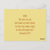 Bibelbären ~ Wise Scripting ~ Flashcard Postkarte (Rückseite)
