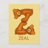 Bibelbären ~ Zeal Scripting ~ Flashcard Postkarte (Vorderseite)