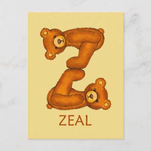 Bibelbären ~ Zeal Scripting ~ Flashcard Postkarte (Vorderseite)