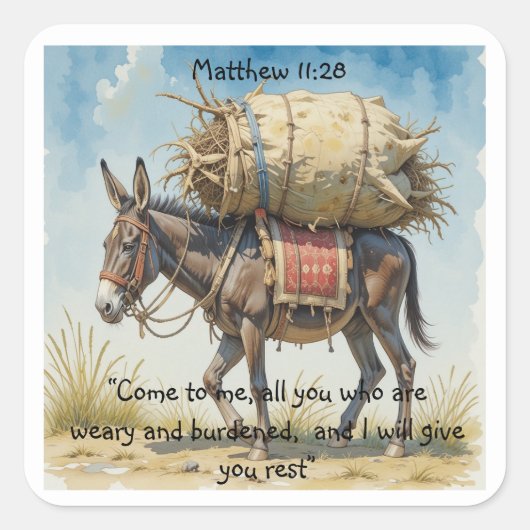 Bibelbibliotheksangebot Matt Quadratischer Aufkleber (Vorderseite)