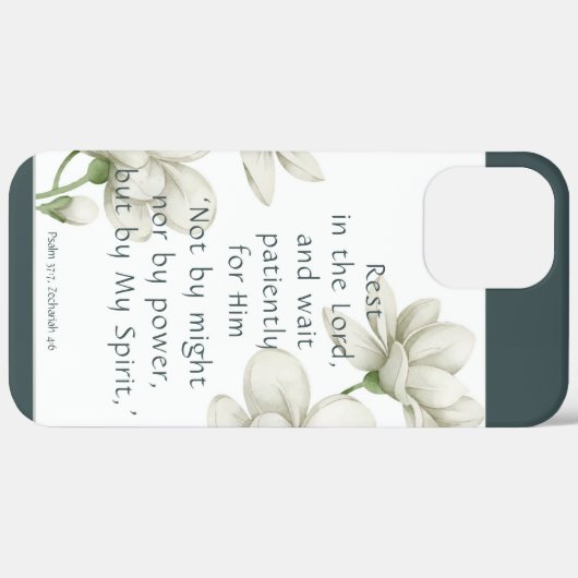 Bibelbibliotheksfördernde Zitate Weiße Blume Case-Mate iPhone Hülle (Hinten (horizontal))