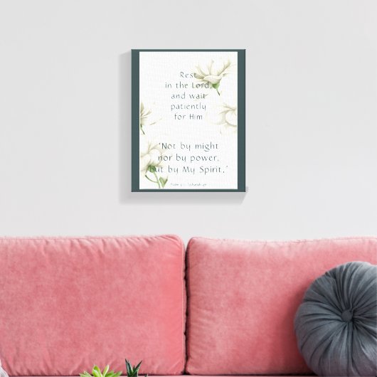 Bibelbibliotheksfördernde Zitate Weiße Blume Leinwanddruck (Insitu (Wohnzimmer))