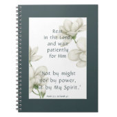 Bibelbibliotheksfördernde Zitate Weiße Blume Notizblock (Vorderseite)