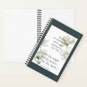 Bibelbibliotheksfördernde Zitate Weiße Blume Notizblock (Innen)