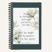 Bibelbibliotheksfördernde Zitate Weiße Blume Notizblock (Vorderseite)