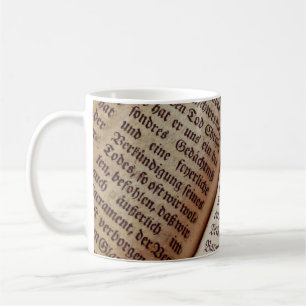 Bibelbuchseite mit Textur Kaffeetasse