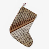 Bibelbuchseite mit Textur Kleiner Weihnachtsstrumpf (Vorderansicht (hängend))