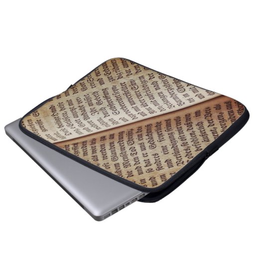 Bibelbuchseite mit Textur Laptopschutzhülle (Vorne Knopf)