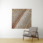 Bibelbuchseite mit Textur Wandteppich (Beispiel)