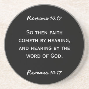 Bibeldurchgang Hebräer-11:6 im weißen Text Sandstein Untersetzer