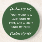 Bibeldurchgang Psalm-119:105 im weißen Text Getränkeuntersetzer (Vorne)