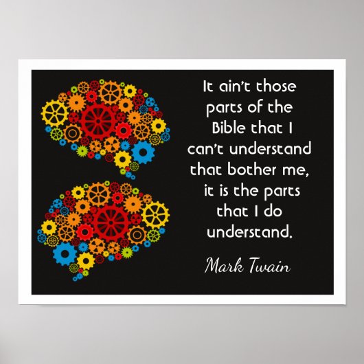 Bibelgedanken - Mark Twain zitieren - Kunstdruck Poster (Vorne)