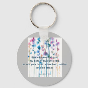 Bibelkomfort in leuchtenden Aquarellfarben-Blume Schlüsselanhänger