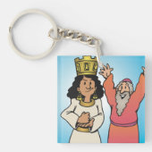 Bibelkönigin und Prophet Glaubensbekenntnisse Schlüsselanhänger (Vorderseite)