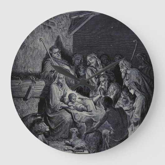 Bibelkrippe Große Wanduhr (Vorderseite)