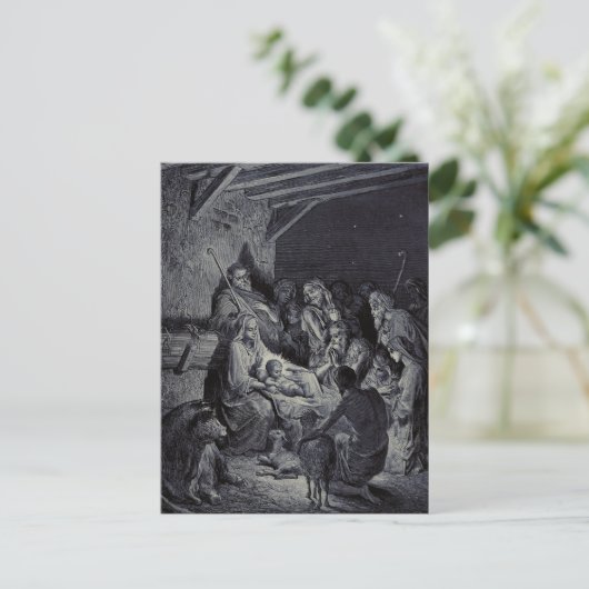 Bibelkrippe Postkarte (Stehend Vorderseite)