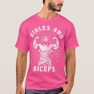 Bibeln und Biceps Funny Christlich Weisheitshebe W T-Shirt