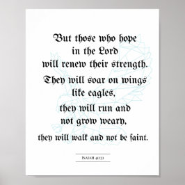 Bibelposter, Christliches Poster, Isaiah 40:31 Poster