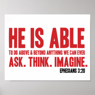Bibelposter Ephesianer 3:20 Er ist in der Lage - C Poster