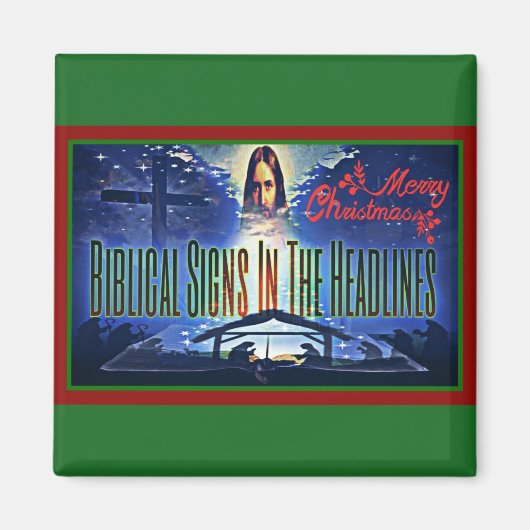 Bibelschilder "Frohe Weihnachten" Magnet (Vorne)