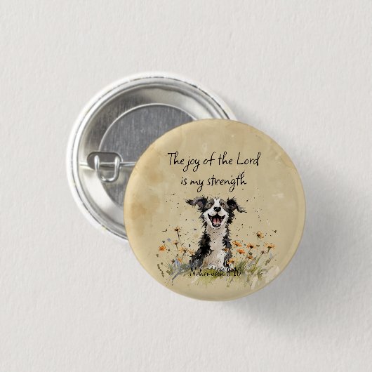 Bibelschrift ermutigt die Freude des Herrn Button (Vorne & Hinten)