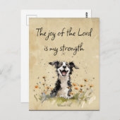 Bibelschrift ermutigt die Freude des Herrn Postkarte (Vorne/Hinten)