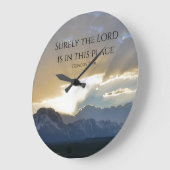 Bibelschrift Grand Tetons Große Wanduhr (Winkel)