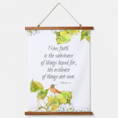 Bibelschrift Hebräisch 11 Hummingvogelbaum Wandteppich Mit Holzrahmen (Vorderseite)