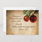 Bibelschrift James 1:17 - Weihnachtspostkarte Feiertagspostkarte (Vorne/Hinten)