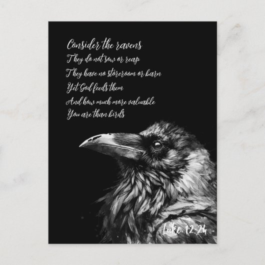 Bibelschrift Luke 12:24 Postkarte (Vorderseite)