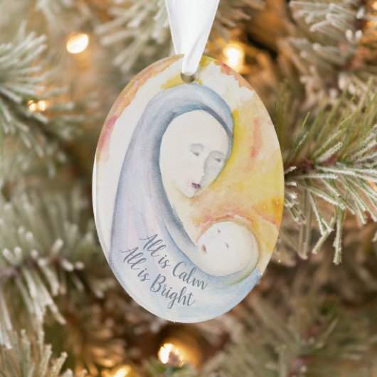 Bibelschrift Madonna und Kinderkrippe Ornament (Baum)