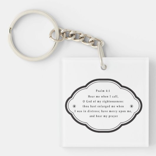 Bibelschrift Psalm 4-1 Christentum Schlüsselanhänger (Vorderseite)